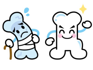 骨密度
健康な骨と弱い骨